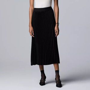 NWOT Simply Vera Vera Wang Pleated Midi Skirt